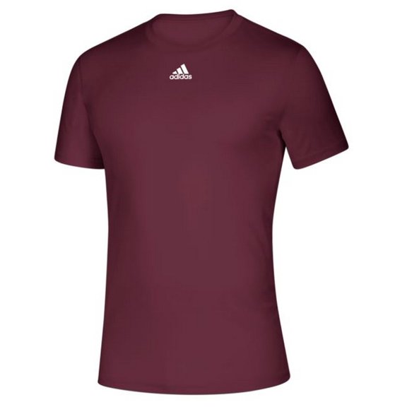 Adidas Men's Creator SS Athletic Tee T-Shirt Moisture Wick Drop Tail (Maroon, L)