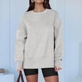 thumbnail image 4 of Women Oversized Sweatshirts Thumbhole Long Sleeve Hoodies Shirts Pullover Top Teen Y2k Outfits Crewneck Sweatshirt Green  M, 4 of 7