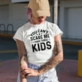 thumbnail image 2 of You Can't Scare Me, I Have Three Kids, Funny Parent of 3 Quote, Baby Blue T-Shirt, Medium, 2 of 5