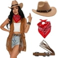 thumbnail image 2 of Hsqqdc 3-Piece Western Themed Accessory Set, Cowboy Hat Bandana and Belt for Themed Parties, 2 of 7