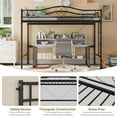 thumbnail image 5 of Metal Loft Bed Twin Size,Heavy Duty Bedframe with Removable Ladder and Safety Guardrail,Space-Saving, Noise Free, No Box Spring Needed,400 Lbs Weight Capacity, 5 of 8