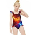 thumbnail image 5 of Fairy Tail Girls Swimsuit Ruffle One-piece Beachwear Kids Cute Swimwear Summer Bathing Suit 9-11Y(140cm), 5 of 8