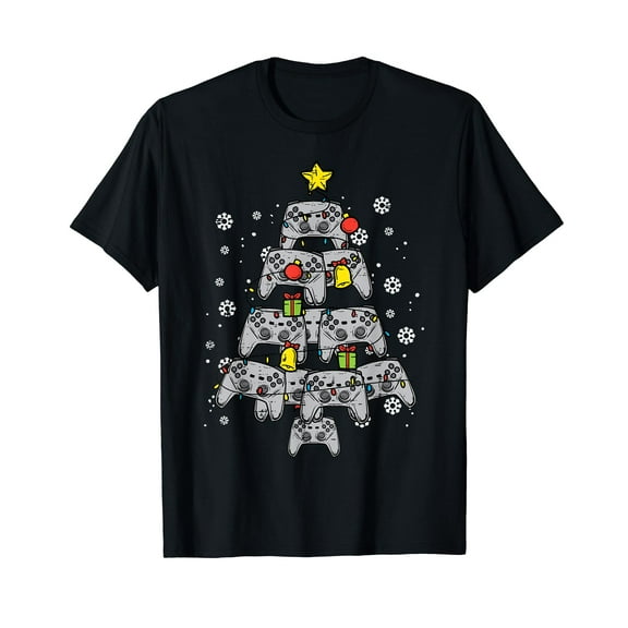 Video Game Controller Christmas Tree Xmas Boy Men Youth Teen T-Shirt