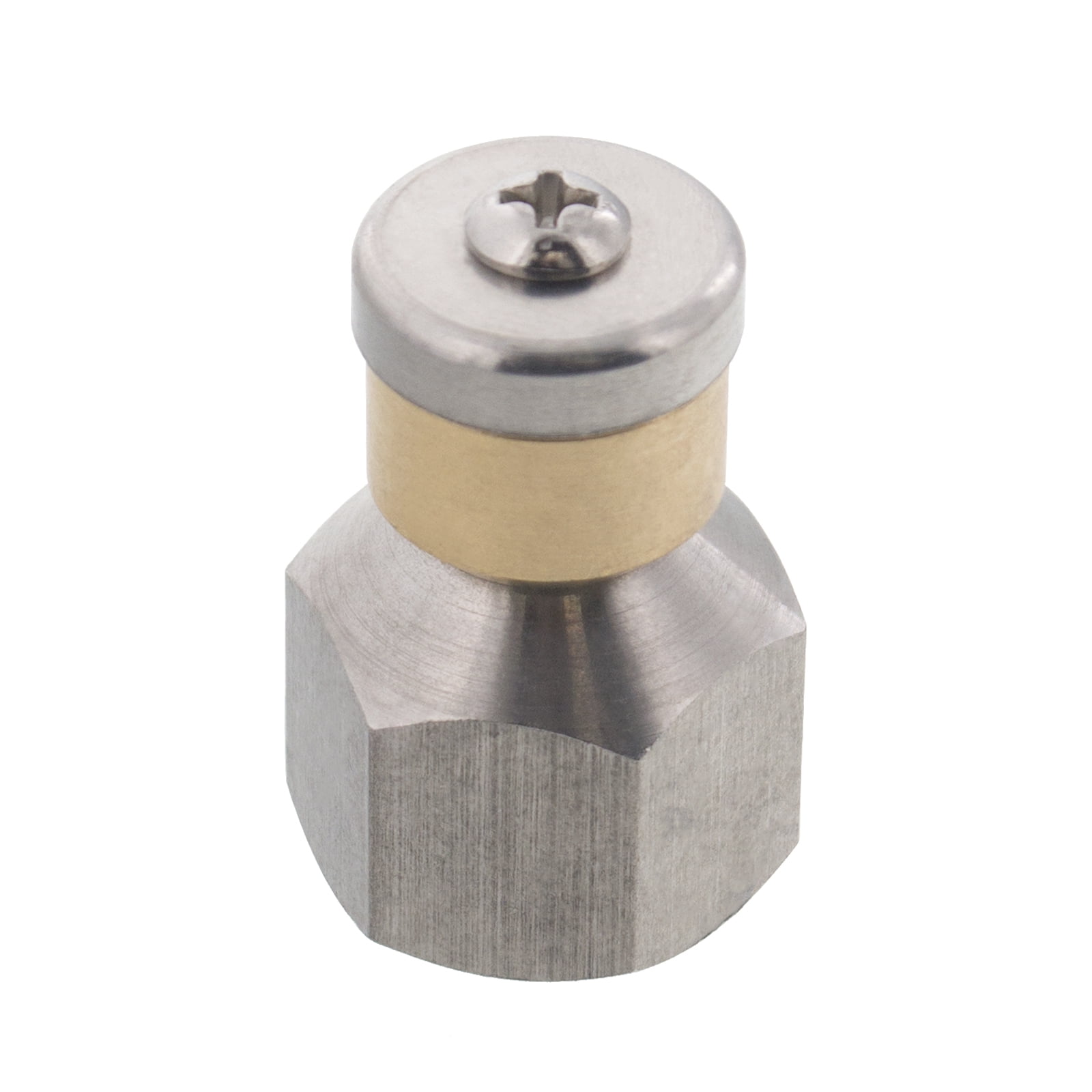 Erie Tools Rotating 3/8inch Drain Cleaning Nozzle 4.5 Orifice 4000 PSI Stainless Steel for