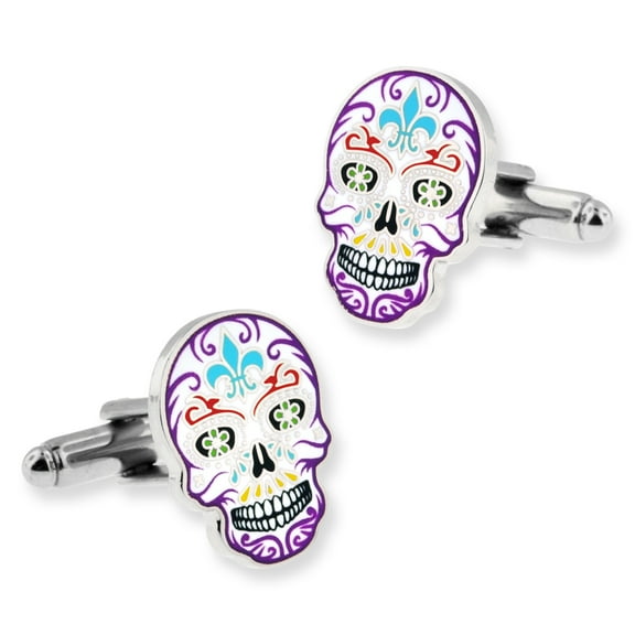 PinMart's Dia Los Muertos Day of the Dead Skull Cufflink Set