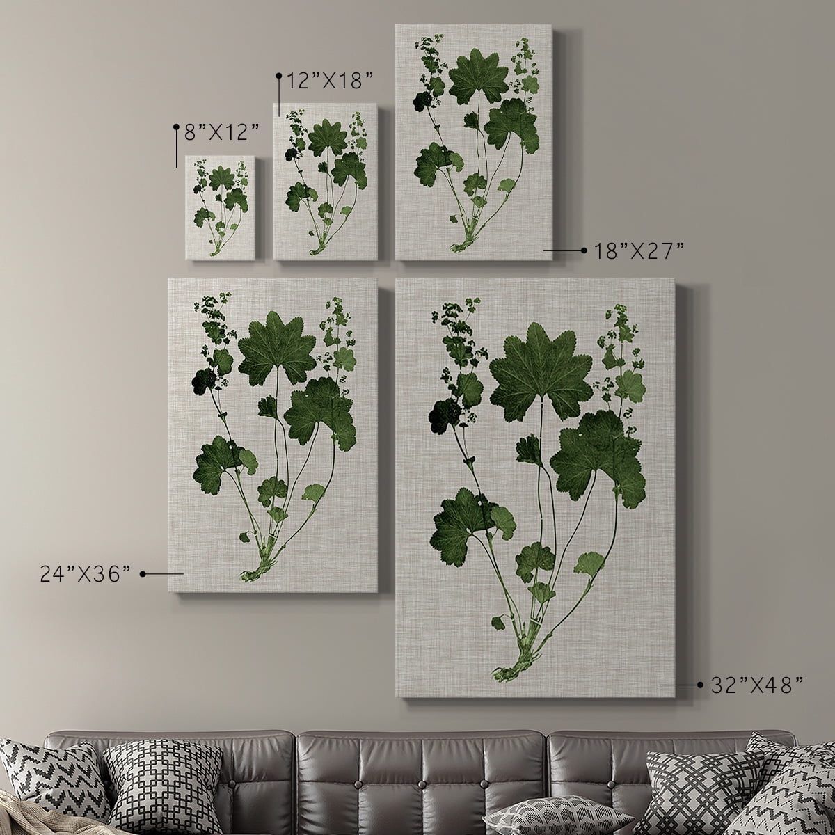 Forest Foliage on Linen IV Premium Gallery Wrapped Canvas - Ready to Hang