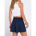 thumbnail image 6 of ANRABESS Shorts for Women Summer Casual High Smocked Waist Wide Leg Lounge Comfy Baggy Shorts 2026 Beach Vacation Clothes Black Blue Large, 6 of 12