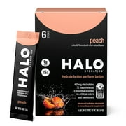 Halo Hydration On-the-Go Electrolyte Powder Drink Mix, Peach, 6 Count