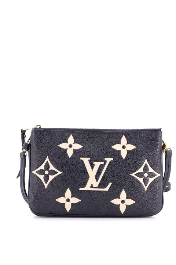 Pre-Owned Double Zip Pochette Bicolor Monogram Empreinte Giant By Rebag