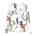 thumbnail image 4 of Pompotops Hauts Amples à Col Rond pour Femmes, T-Shirts Imprimés Décontractés à Manches Longues en Solde, 4 of 5