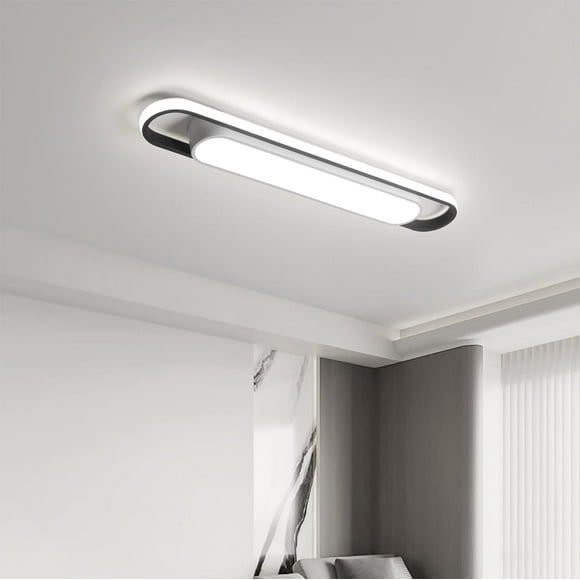 Modern LED Ceiling Light,28.3" Flush Mount Ceiling Lamp,40W 6500K Linear Metal Ceiling Chandeliers Lighting Fixture for Laundry Garage Kitchen Bedroom Dining Room Hallway Closet Aisle