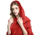 thumbnail image 5 of MSJUHEG Kimonos,Poncho Sweater Women,Cape Coat,Shawl Wraps,Wrap Cardigan,Poncho with Tassels Knitted Shawl Scarf Fringed Wrap Sweater Pullover Cape for Women Red One Size, 5 of 9