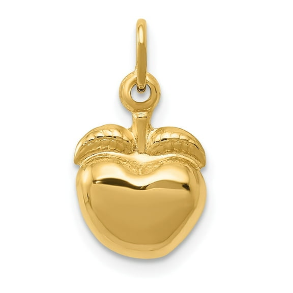 14K Yellow Gold Charm Pendant 17 mm 10 Apple