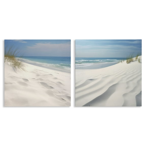 Stupell Industries Serene Beach Sand Dune Landscape & Nature Photography Wrapped Canvas Art Print Wall Art, 17 x 17, Set of 2