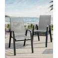 thumbnail image 1 of Yiwa Portable Folding Patio Dining Chairs, 4-Pack with Armrests, Metal Frame for Backyard, Outdoor Use(Only 4 Chairs), 1 of 7