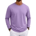 thumbnail image 2 of WULMLEO Mens Shirts Basic Long Sleeve Crew Neck Loose Fit Basic Layering Top 2026 Soft Breathable Ribbed Neckline Tees Casual Comfy T-shirts Purple XL, 2 of 10