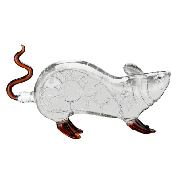 1 pieza Decantador de whisky con ratón Bebidas de Decoración transparente Vajil Animal Cóctel Licor de borbón Regalo para el Sunnimix Decantador de Whiskies