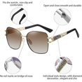 thumbnail image 2 of ZHAOCHENG Gafas de sol polarizadas cuadradas retro clásicas para mujer (marrón degradado), 2 of 5