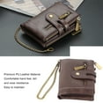 thumbnail image 3 of Multi Slots Purse, PU Leather Dirt  Coffee Color Zipper Closure Portable Men Short Wallet Fine Stitching  for Cash for Bank Cards, 3 of 8