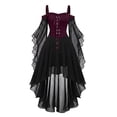 thumbnail image 4 of Women's Gothic Style Long Sleeve Dress Slim Fit Stage Performance For Evening Party Cosplay Attire, 4 of 6