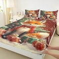 thumbnail image 3 of Manfei Kawaii Christmas Fox Full Size Sheets for Kids, Vintage Cartoon Bed Sheets, Magic Xmas Gift Sheet Sets, Lightweight Room Decor, 4-Piece, 3 of 7