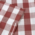 thumbnail image 2 of Red White Cafe Kitchen Curtains 45 Inches Length,Burgundy Buffalo Check Pattern Short Bathroom Window Curtain, Plaid Gingham Design Half Window Tier Curtains, 28" x 45", Red/White, Set of 2, 2 of 5