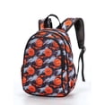 thumbnail image 2 of Patrón de baloncesto sobre fondo negro Mochila preescolar, 12,5 pulgadas Mochilas para niños pequeños para niños y niñas, 2 of 3