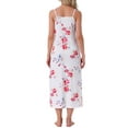 thumbnail image 3 of INSPIRE CHIC Women's Nightgown Spaghetti Strap Round Neck Sleep Dress M White Rose, 3 of 6