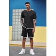 thumbnail image 4 of COOFANDY Men's Waffle Shirt and Shorts Set 2 Piece Outfits Casual Summer Tracksuits Set with Pockets, 4 of 5