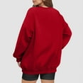thumbnail image 4 of Lumtrix Crewneck Sweatshirt Women Fall Vintage Oversized Sweatshirt Loose Fit Comfort Cute Hoodies Y2k Fleece Pullover with Pocket Red M, 4 of 5