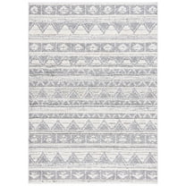 SAFAVIEH Martha Stewart Lucia Shag Area Rug, Ivory Grey/Dark Grey, 8' x 10'