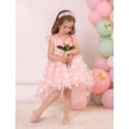 thumbnail image 6 of IBTOM CASTLE Toddler Baby Girls Birthday Party Dress Butterfly Embroidery Princess Tulle Tutu Wedding Pageant Evening Prom Ball Gown 12-18 Months Pink Floral, 6 of 8