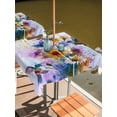 thumbnail image 2 of Outdoor Tablecloths with Umbrella Hole & Zipper, Pink Purple Hummingbird 54x54 Inch Square Tablecloths, Spring Oil Painting Sunflowers Waterproof Table Cloth, Patio/Pool/Picnic Table Covers, 2 of 8