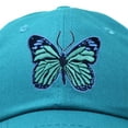 thumbnail image 2 of DALIX Exotic Blue Butterfly Hat Cute Womens Gift Embroidered Girls Cap in Teal, 2 of 6
