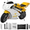 thumbnail image 2 of ﻿ Happydeer 49cc Kids Dirt Bike, Mini Motorcycle, 2-Stroke Gas Powered Off Road Trail Bike, Dual Disc Brakes and Hydraulic Shock Absorption, Max Speed 20Mph, Dual Headlights, 2 of 6