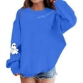 thumbnail image 4 of JUSLIO Hoodies for Girls Fall/Winter Solid Color Hoodless Sweatshirt Athletic Fall/Winter Long Sleeve Tops Sweatshirts Blue(12 Months）, 4 of 5