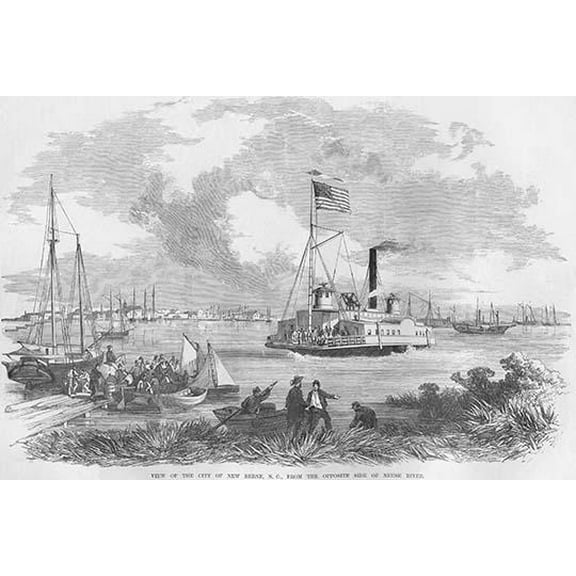 New Berne, SC on the Neuse River-Fine Art Canvas Print (20" x 30")