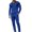 Dark Blue, variant on Mens 2 Piece Outfits Textured Contrast Collared Button Long Sleeve Top & Straight Trousers Set Elastic Drawstring Waist Slim Fit Daily Smart Loungewear Suit