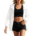 thumbnail image 3 of Unir Lightweight Summer Sun Shrug Jacket for Women, Hooded Zip Front, Breathable Polyester Casual Outerwear, 1 Piece, M-XXL, Plus Size Friendly, 3 of 7