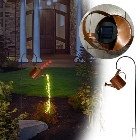

DIY Iron Star Type Shower Garden Art Shower Lamp Watering Can Lamp Decoration Iron Solar Kettle Light