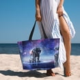thumbnail image 6 of Daiia Astronauts Start Running Beach Travel Bag - Water-Resistant Beach Bag, Lightweight Tote with 7 Pockets for Women and Men - Gym,Pool,Camping,Reusable Grocery Bag, 6 of 7