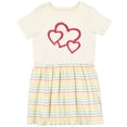 thumbnail image 3 of Inktastic Three Red Hearts Girls Toddler Dress, 3 of 5