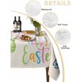 thumbnail image 5 of Happy Easter Suqare Tablecloth - 54 x 54 Inch, Spring Colorful Eggs Butterfly on Linen Waterproof & StainResistant Tablecloth, Washable Oil-proof Table Cover for Dining/Party/Wedding/Camping/Buffet, 5 of 9