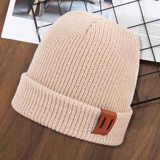 YAOBAMM Warm Children Cap Winter Hat Children Adult Thick Knitted Elastic Windproof Cozy Cold Resistant Solid Color Beanie