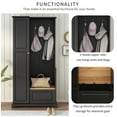 thumbnail image 5 of UBesGoo Entryway Hall Tree with Shoe Storage Bench & Coat Rack, 1-Door Wardrobe Bedroom Armoire for Apartment Hallway Mudroom Living Room, Espresso, 5 of 19