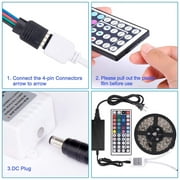 LED Light Strip, SKONYON16.4ft RGB LED Light Strip 5050 LED Tape Lights, Color Changing LED Rope Lights with Remote for Home