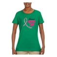 thumbnail image 2 of Wild Bobby, Never Give Up Fight Cancer, Breast Cancer Awareness, Women Graphic Tee, Kelly, Small, 2 of 4