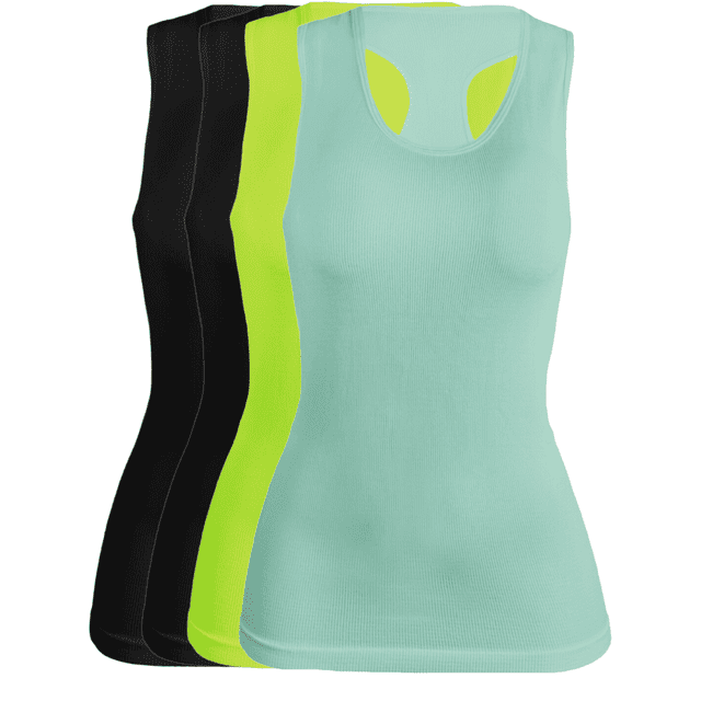 SET DE 4 BLUSAS CAMISETA PARA DAMA SURTIDO EN COLOR SIN MANGAS UNITALLA