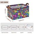 thumbnail image 7 of Yayeee Foldable Storage Basket for Shelves with Handles Waterproof Cloth Bins, Colorful Psychedelic, 7 of 7