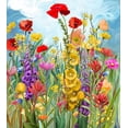 thumbnail image 2 of Art Licensing Studio 20x22 Black Ornate Wood Framed with Double Matting Museum Art Print Titled - Floral Fields 1, 2 of 4